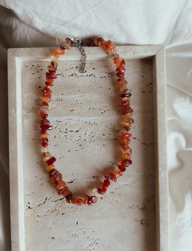 collana Chips Nic - Agata Corniola